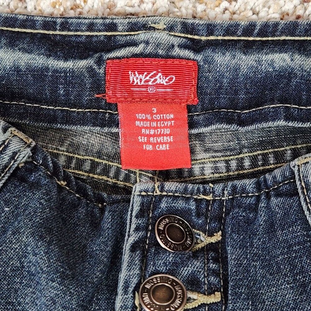 Mossimo Juniors Mini Flare Button Fly Denim Blue Jeans Size 3 - Picture 5 of 5